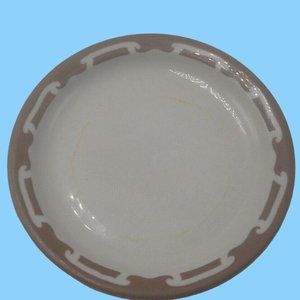 Wallace Salad Plate Restaurant Ware White Brown Rim Dessert Retro USA 6 in
